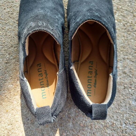 Montana artisan crafted black suede booties black size 6.5 - Picture 5 of 10